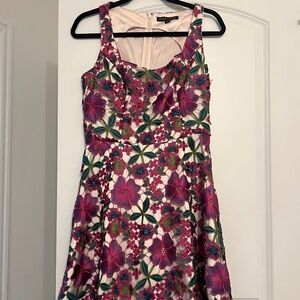 Boston proper lace overlay floral wedding guest dress